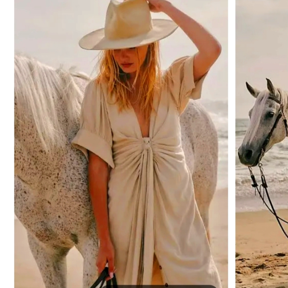 Free People Cream Midi Dress